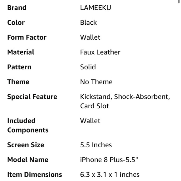 iPhone 7 Plus/8 Plus Crossbody and Wristlet PU Leather Case Wallet - Picture 7 of 14